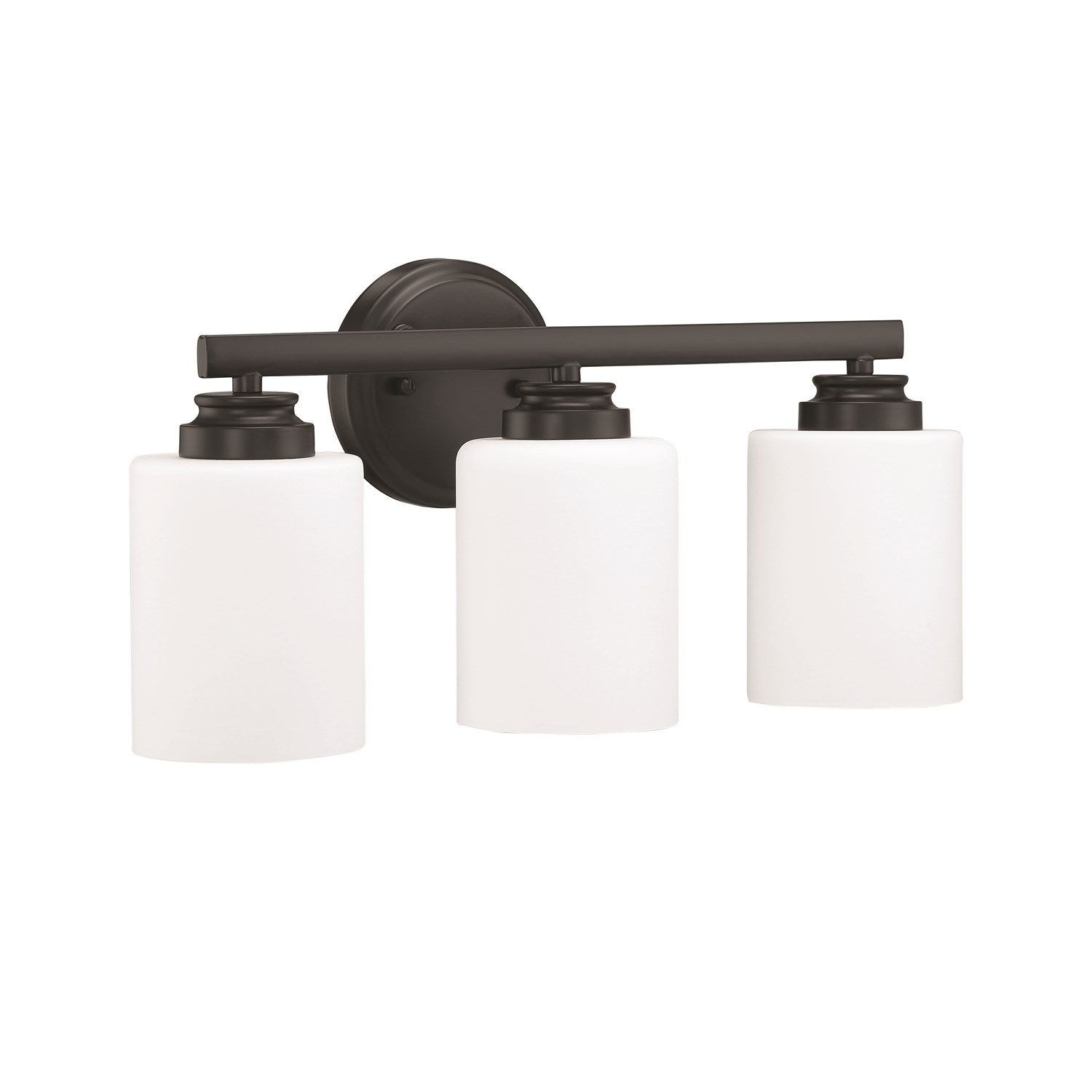 3 Light Vanity in Flat Black (White Glass) by Craftmade