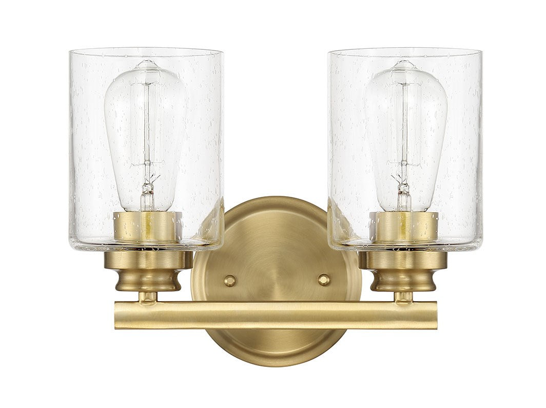 2 Light Vanity in Satin Brass
