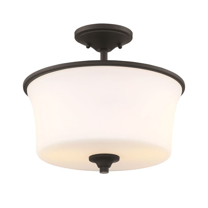 2 Light Convertible Semi Flush in Flat Black