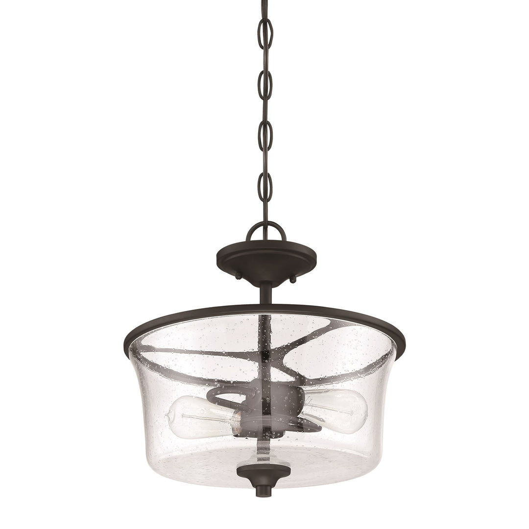 2 Light Convertible Semi Flush in Flat Black