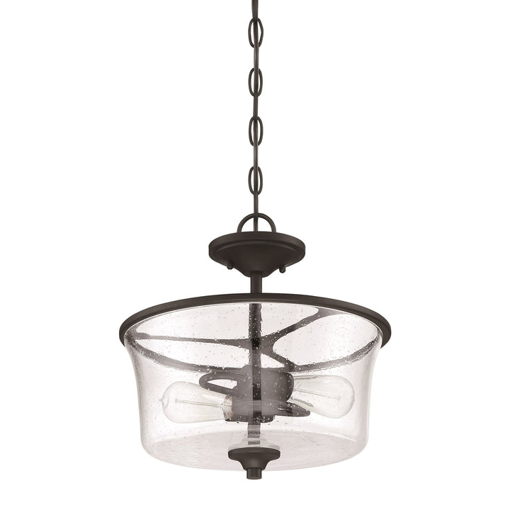 2 Light Convertible Semi Flush in Flat Black