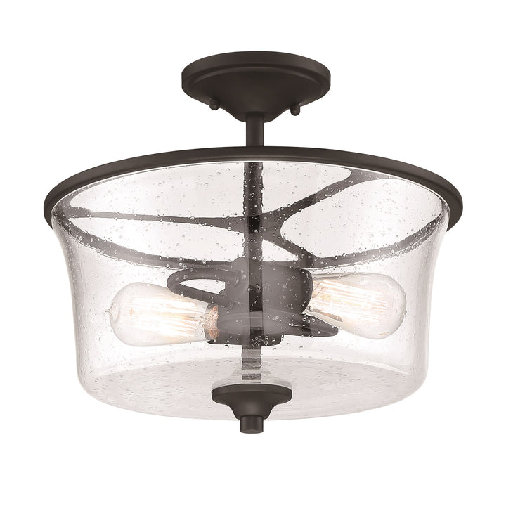 2 Light Convertible Semi Flush in Flat Black