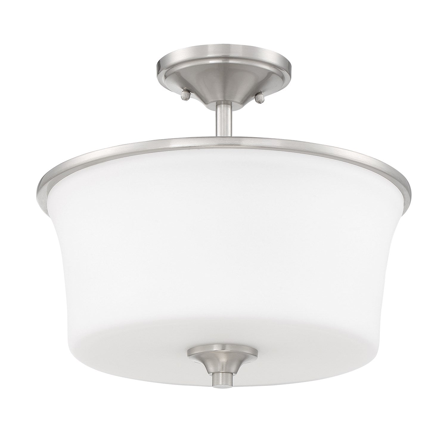 2 Light Convertible Semi Flush in Brushed Polished Nickel