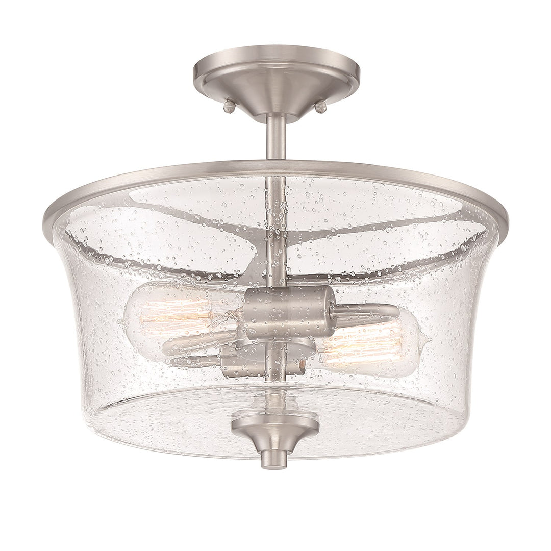 2 Light Convertible Semi Flush in Brushed Polished Nickel