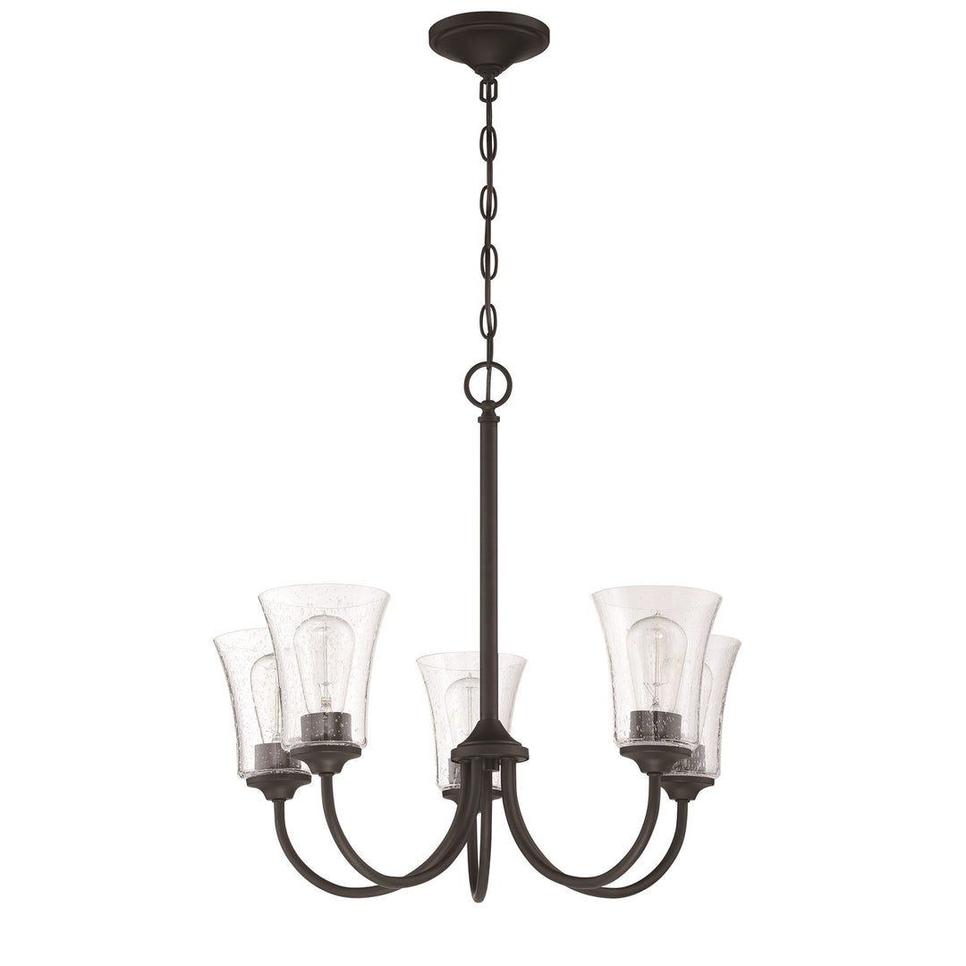 5 Light Chandelier in Flat Black by Craftmade
