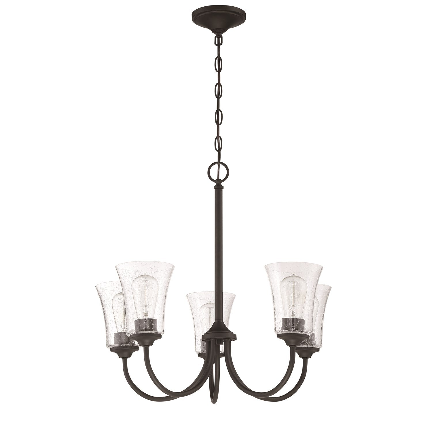 5 Light Chandelier in Flat Black by Craftmade