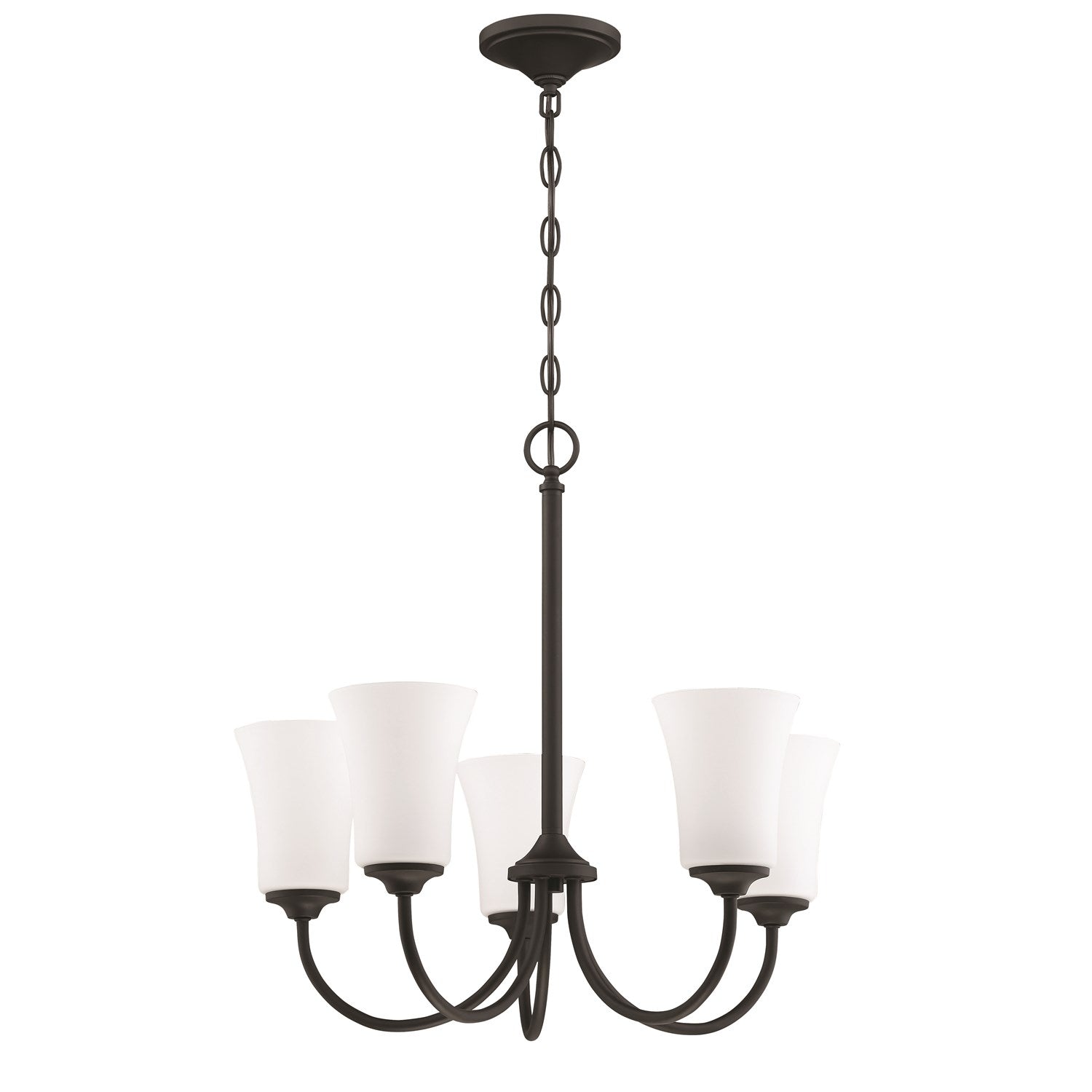 5 Light Chandelier in Flat Black