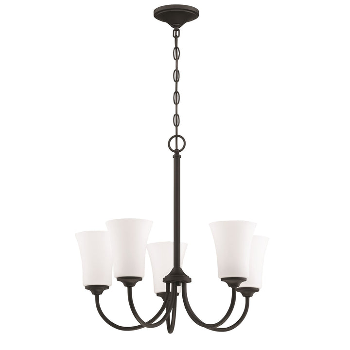 5 Light Chandelier in Flat Black