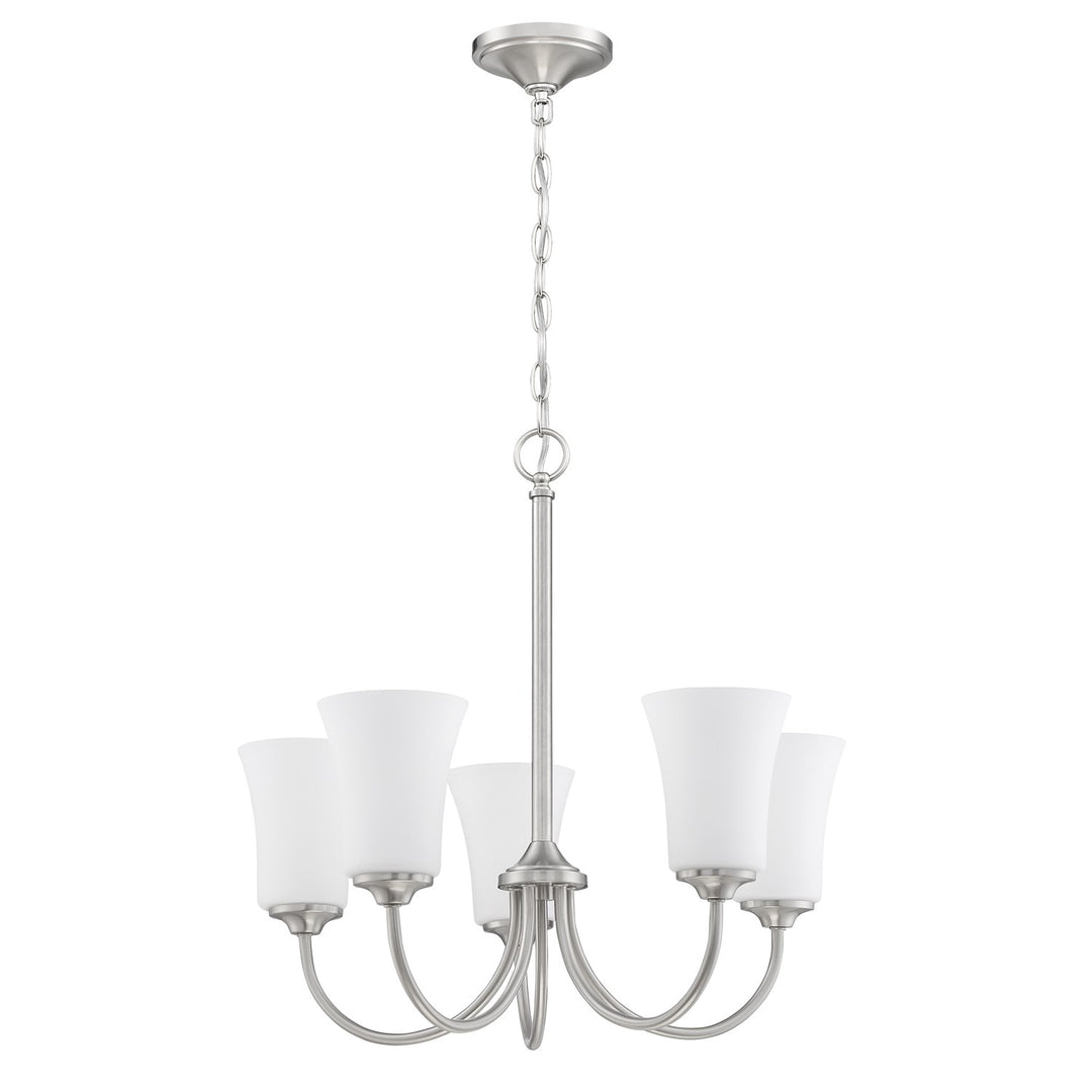 5 Light Chandelier in Brushed Polished Nickel