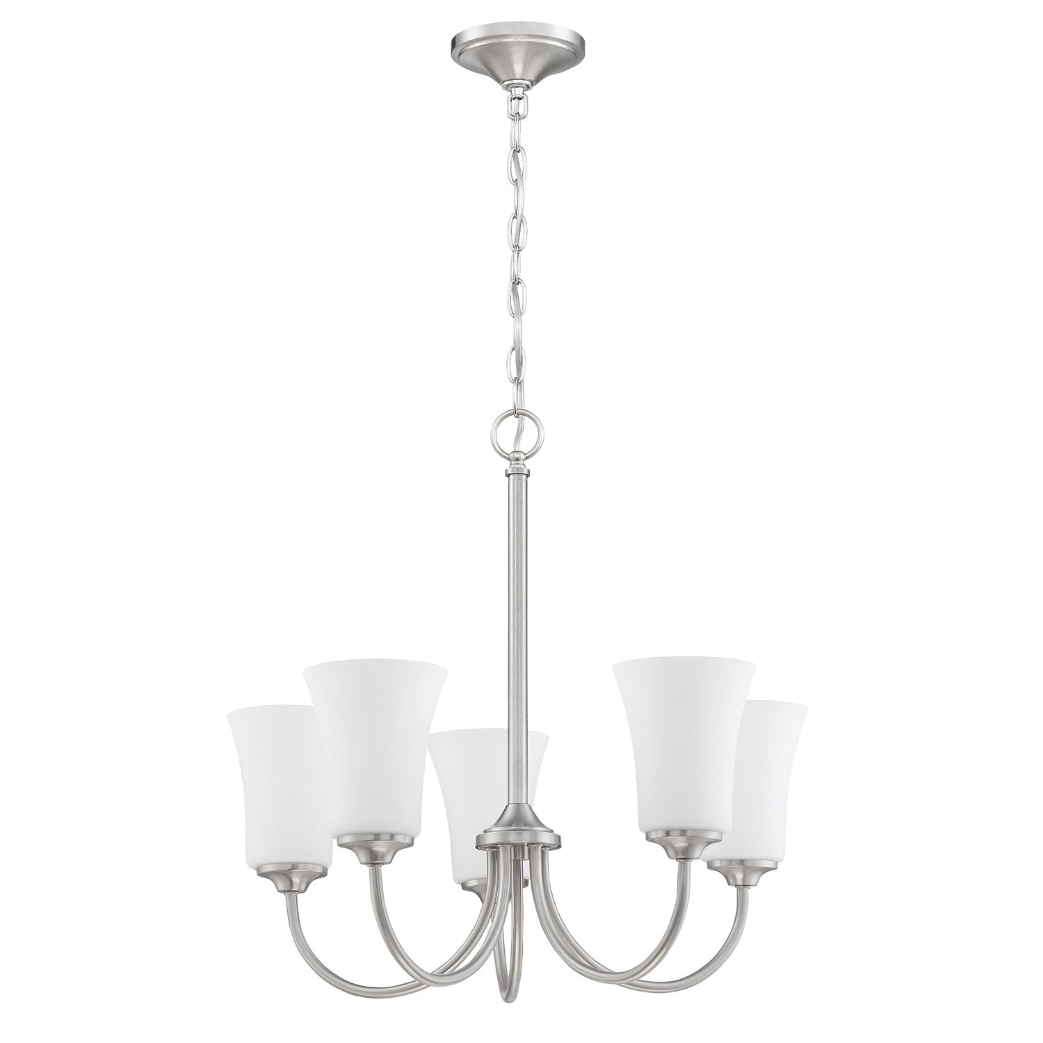 5 Light Chandelier in Brushed Polished Nickel