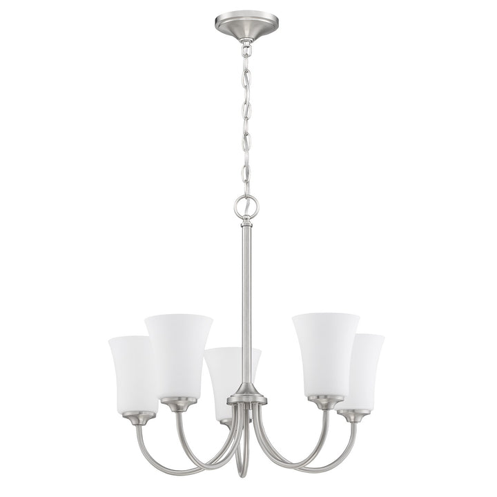 5 Light Chandelier in Brushed Polished Nickel