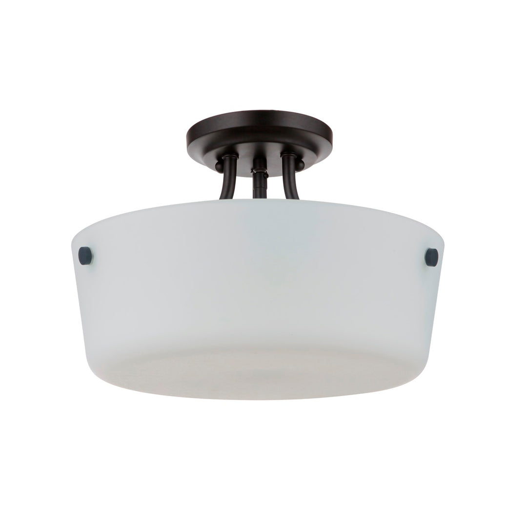 2 Light Semi Flush in Flat Black
