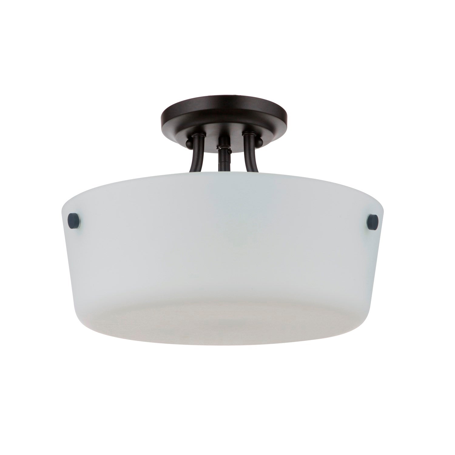 2 Light Semi Flush in Flat Black