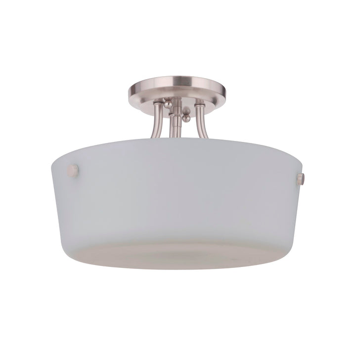 2 Light Semi Flush in Brushed Polished Nickel