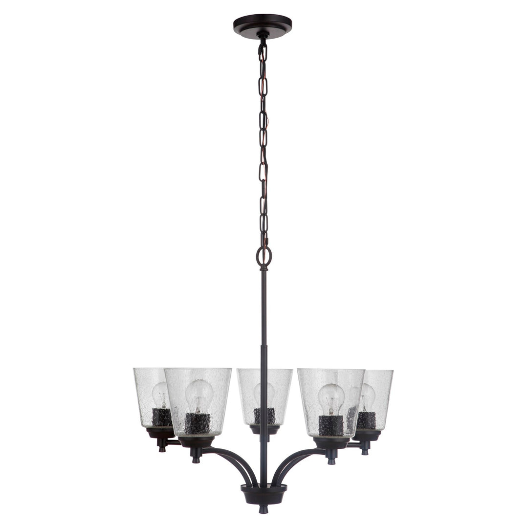 5 Light Chandelier in Flat Black by Craftmade