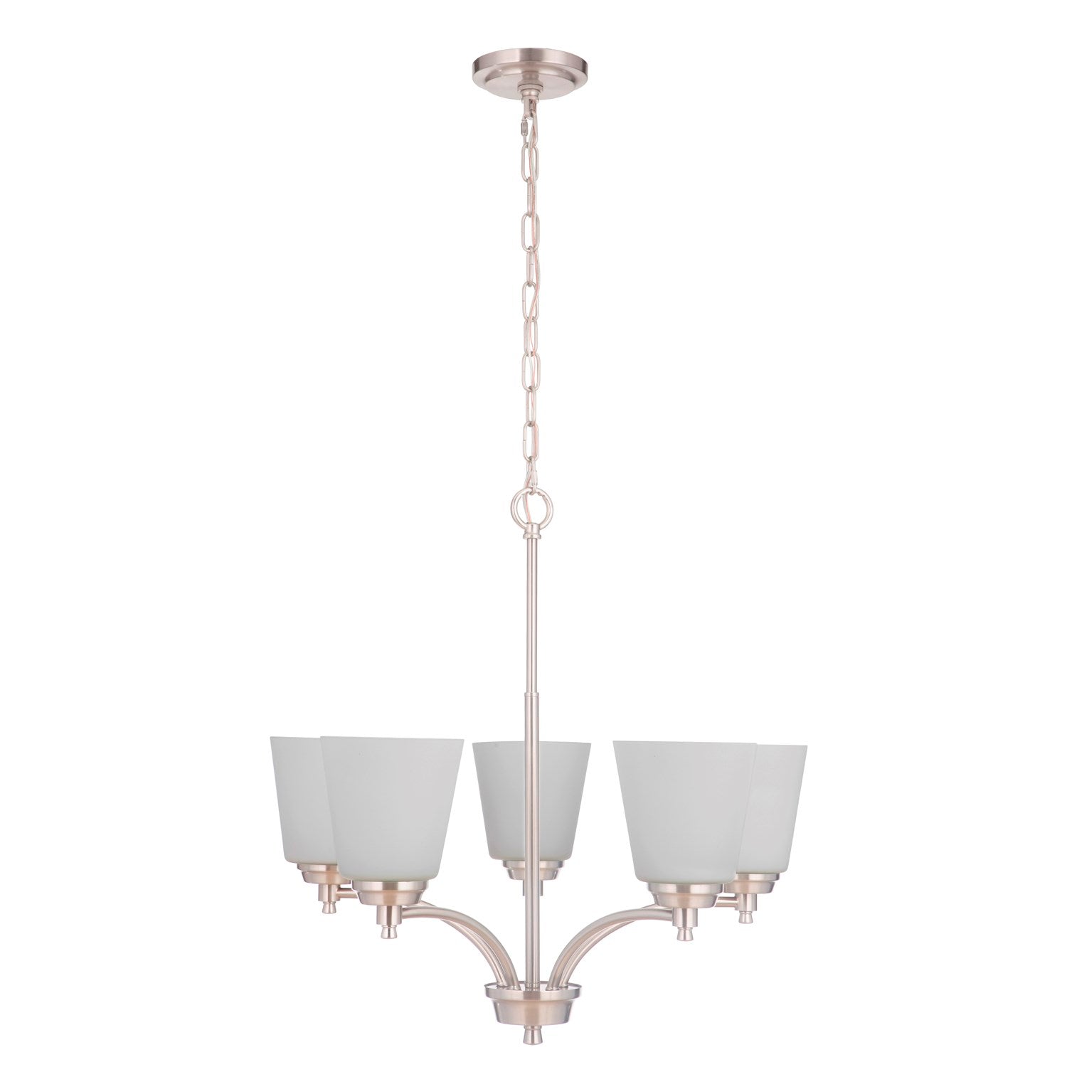 5 Light Chandelier in Brushed Polished Nickel