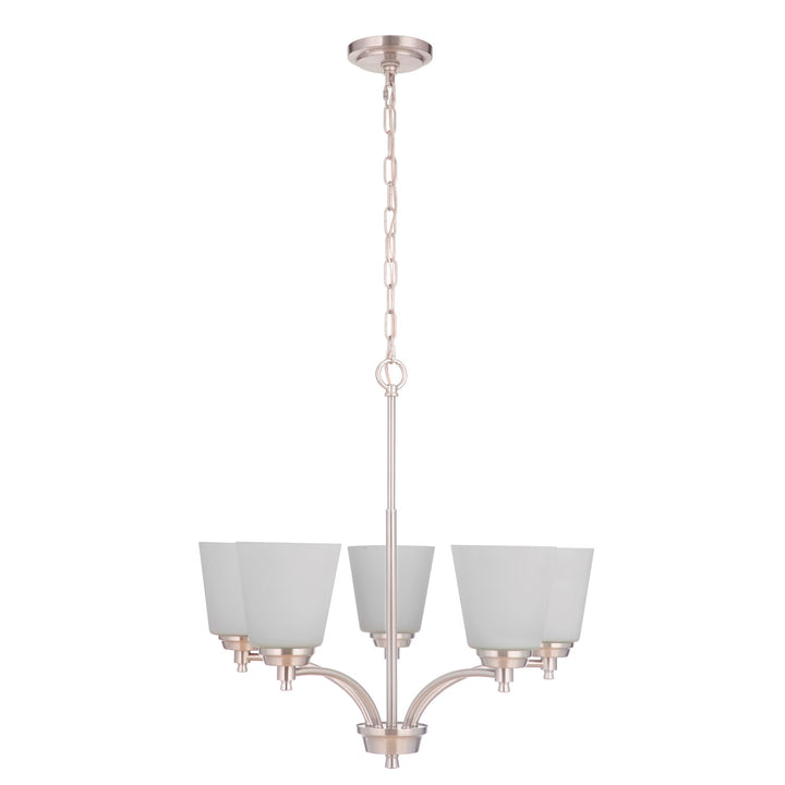 5 Light Chandelier in Brushed Polished Nickel