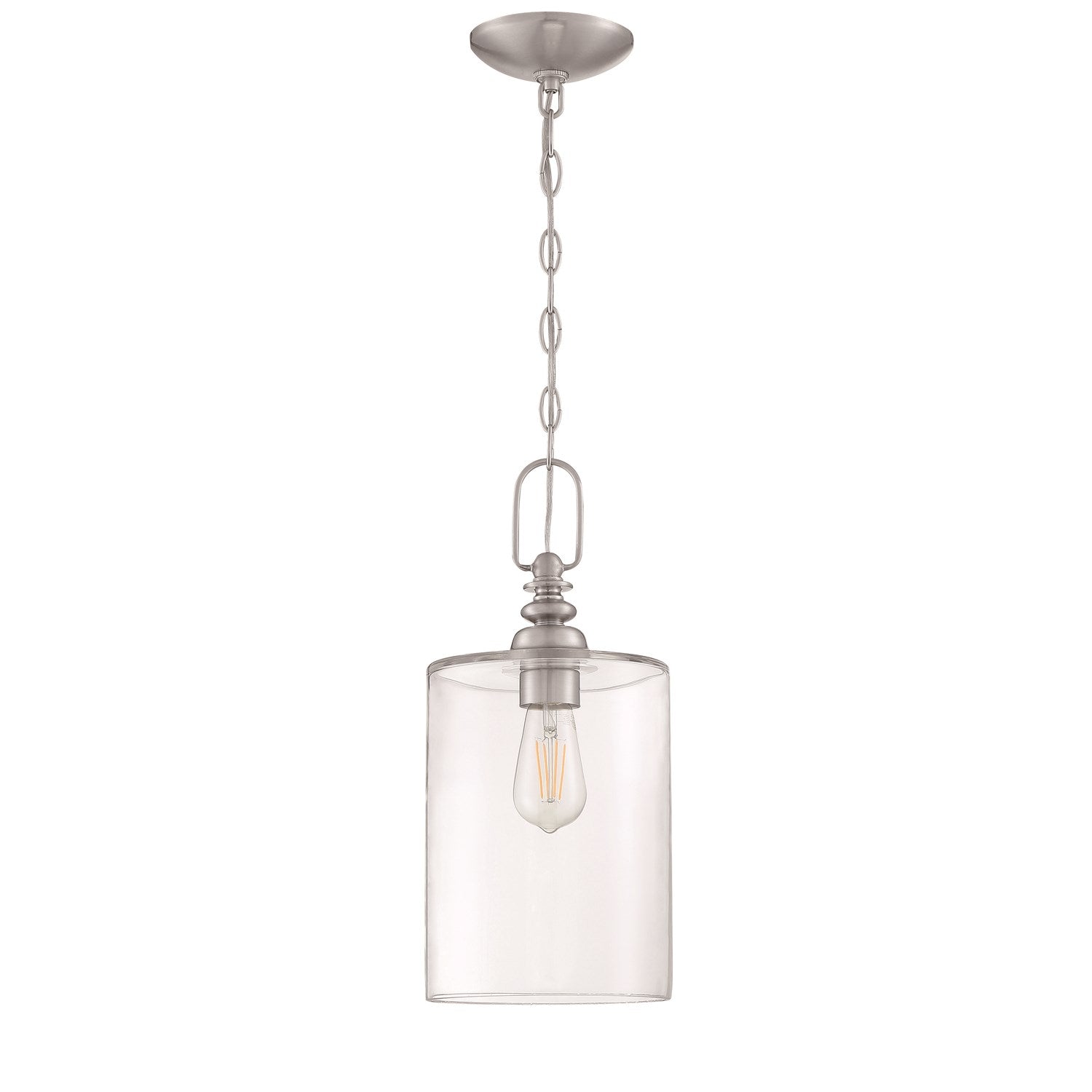 1 Light Mini Pendant in Brushed Polished Nickel (Clear Glass) by Craftmade