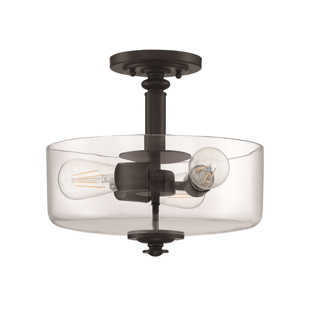 Dardryn 3 Light Convertible Semi Flush in Flat Black (Clear Glass) by Craftmade
