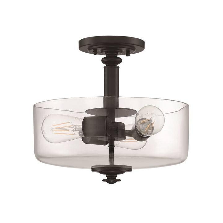 Dardryn 3 Light Convertible Semi Flush in Flat Black (Clear Glass) by Craftmade
