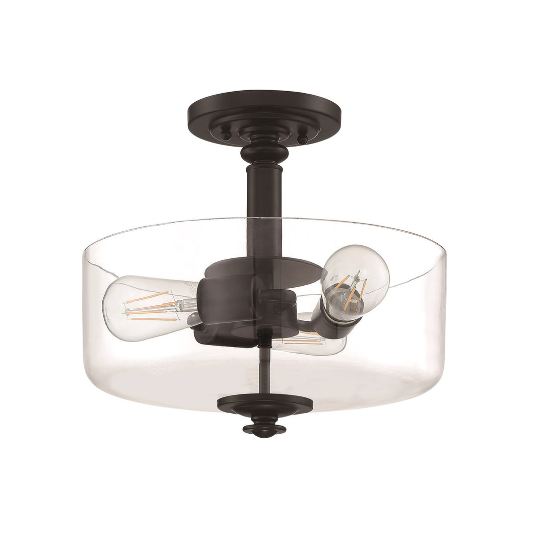 Dardryn 3 Light Convertible Semi Flush in Flat Black (Clear Glass)