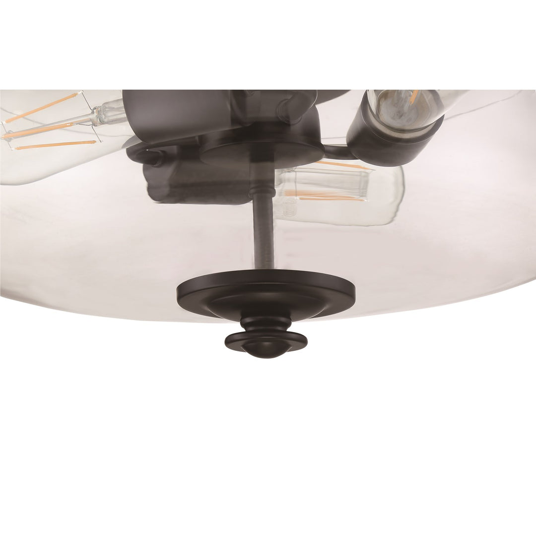 Dardryn 3 Light Convertible Semi Flush in Flat Black (Clear Glass)