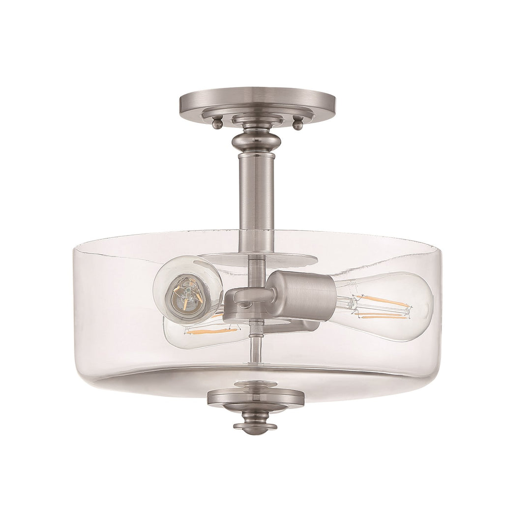 3 Light Convertible Semi Flush in Brushed Polished Nickel (Clear Glass) by Craftmade
