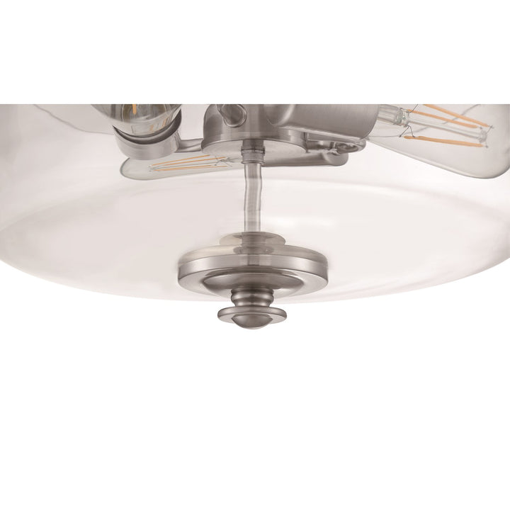 3 Light Convertible Semi Flush in Brushed Polished Nickel (Clear Glass)