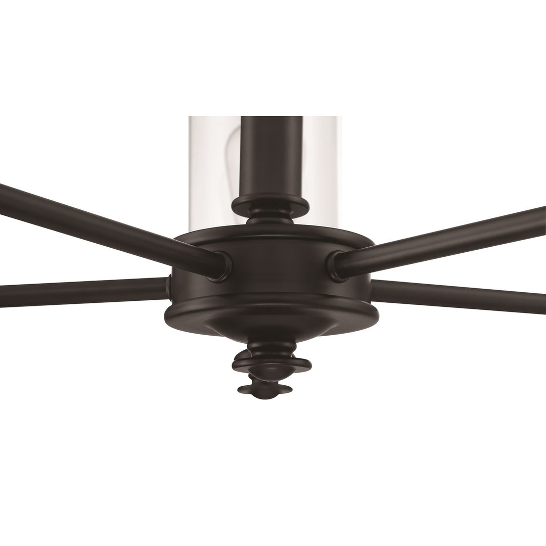 5 Light Chandelier in Flat Black (Clear Glass)