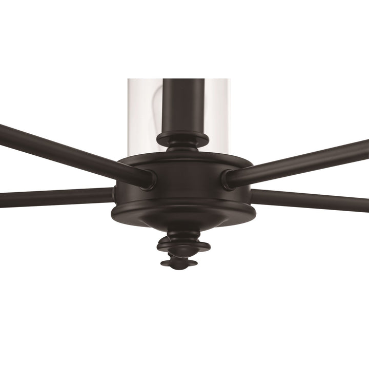 5 Light Chandelier in Flat Black (Clear Glass)