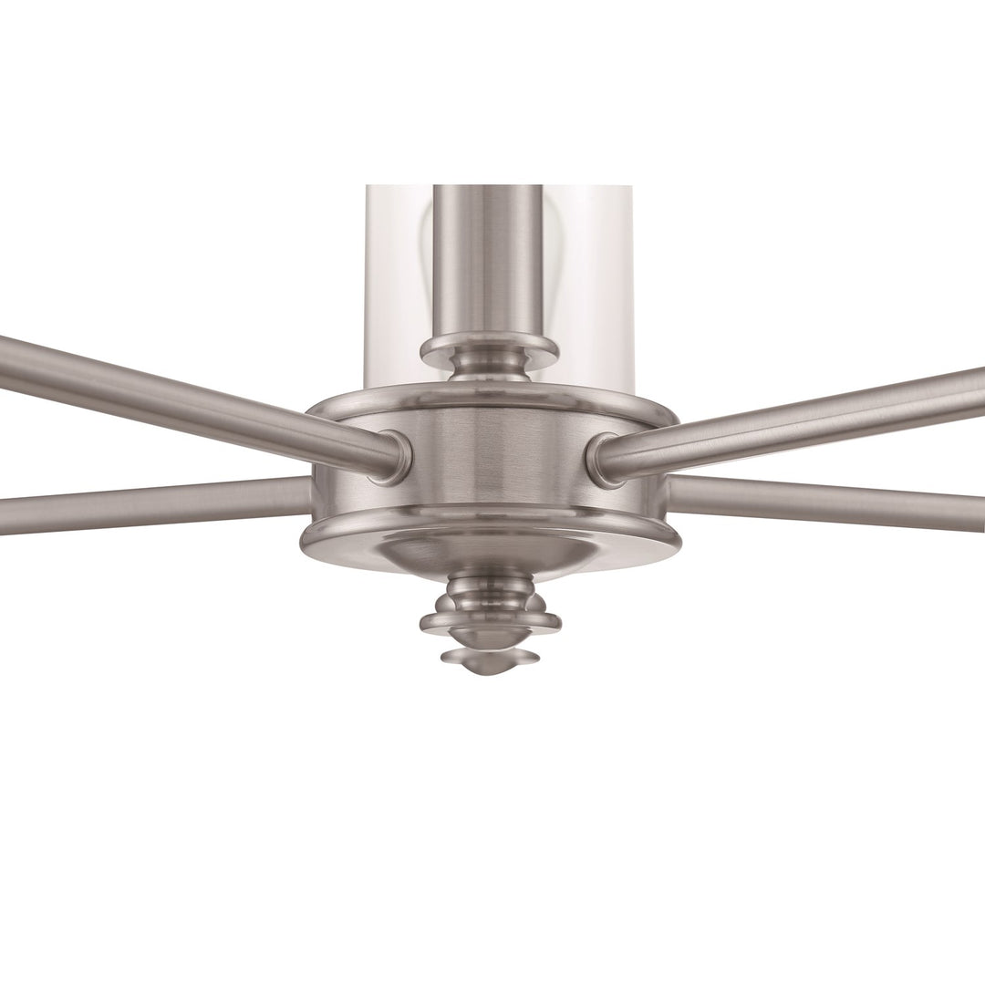 5 Light Chandelier in Brushed Polished Nickel (Clear Glass)