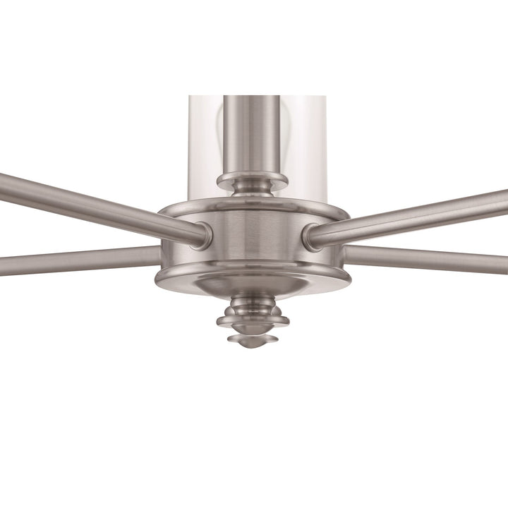 5 Light Chandelier in Brushed Polished Nickel (Clear Glass)