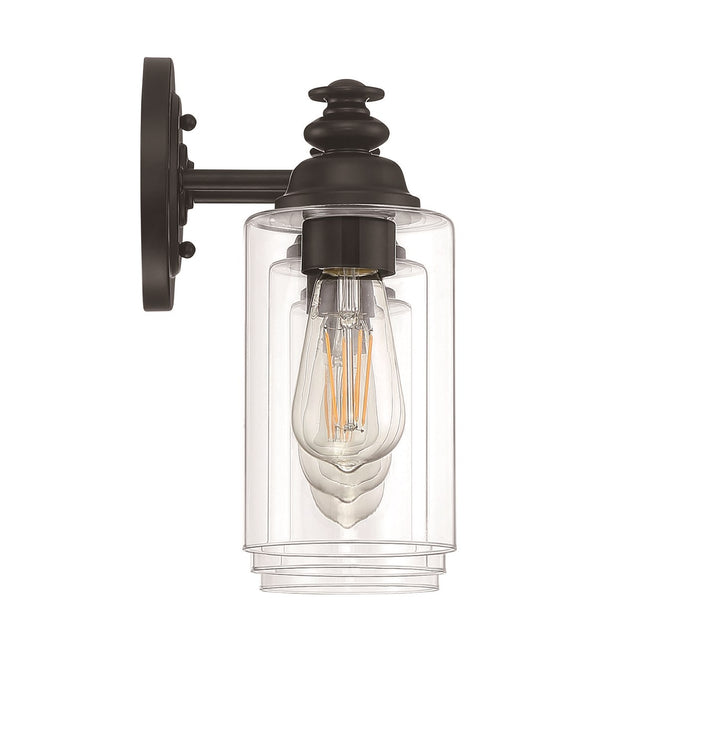 3 Light Vanity in Flat Black (Clear Glass)