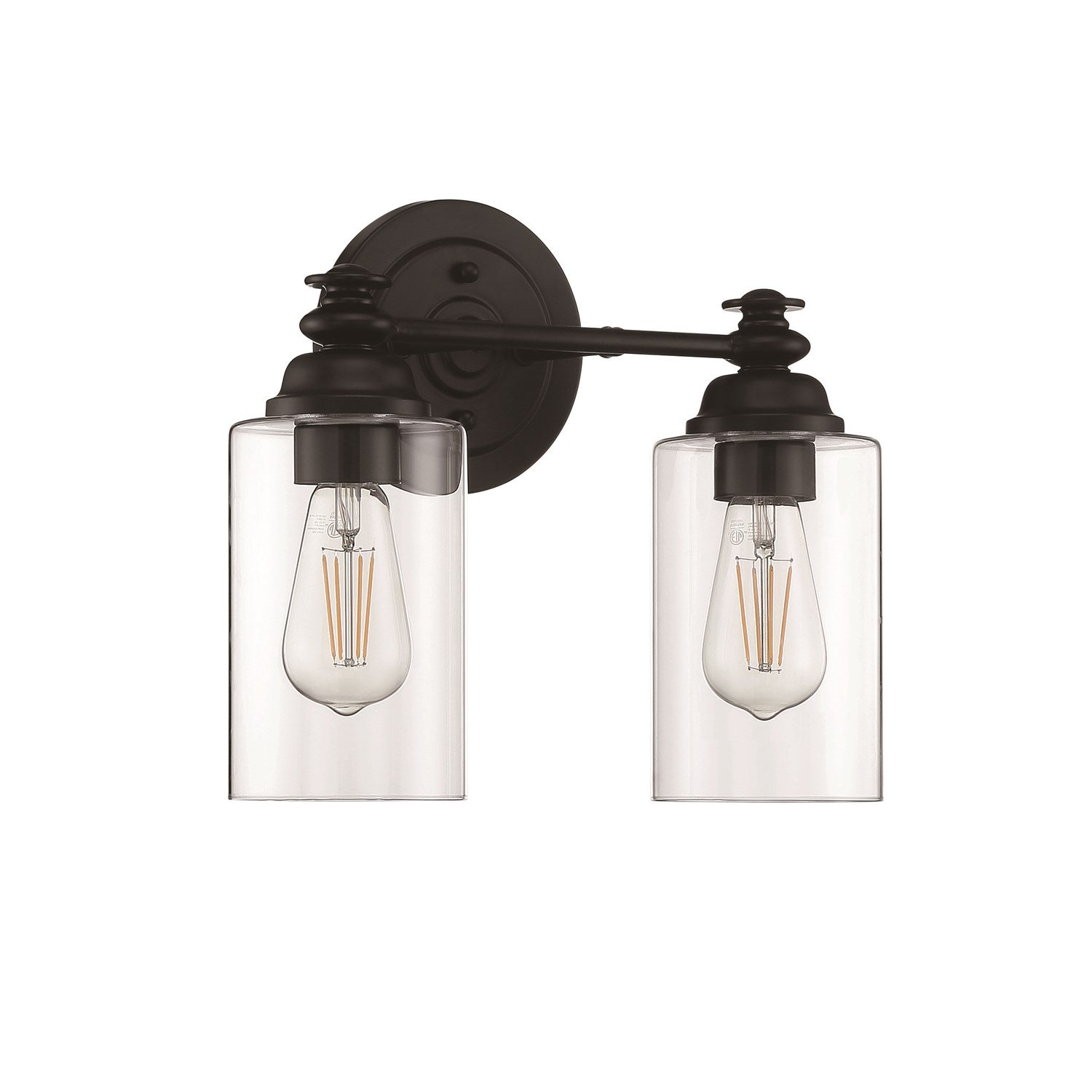 2 Light Vanity in Flat Black (Clear Glass) by Craftmade
