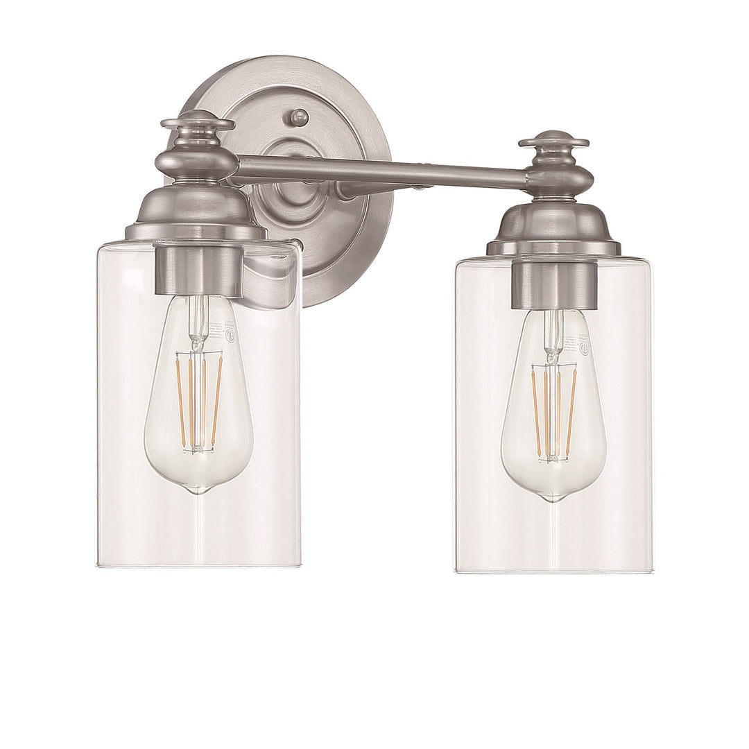 2 Light Vanity in Brushed Polished Nickel (Clear Glass) by Craftmade