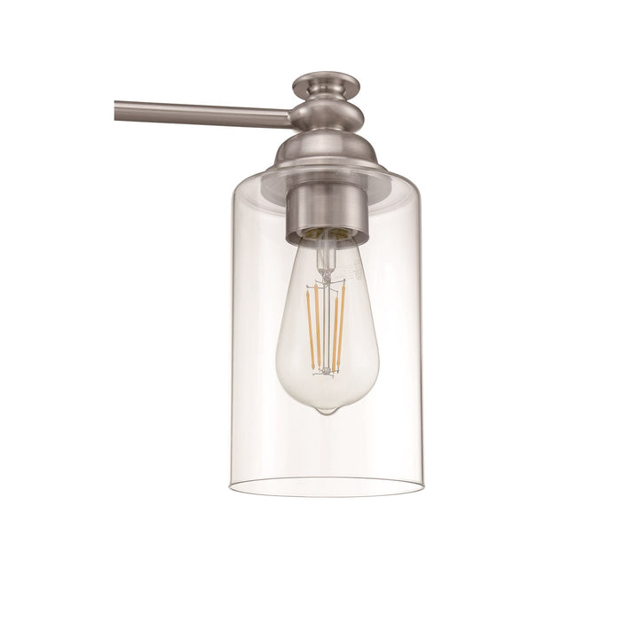 2 Light Vanity in Brushed Polished Nickel (Clear Glass)