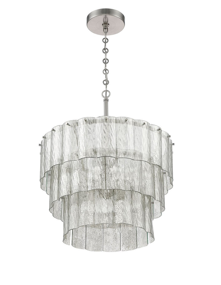 9 Light Pendant in Brushed Polished Nickel