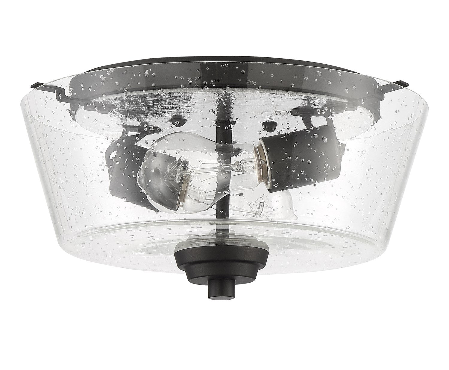 2 Light Flushmount in Espresso (Clear Seeded Glass) by Craftmade