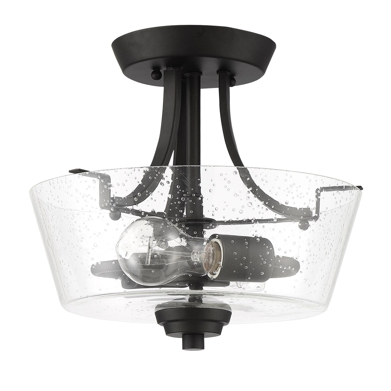 2 Light Convertible Semi Flush in Espresso (Clear Seeded Glass) by Craftmade