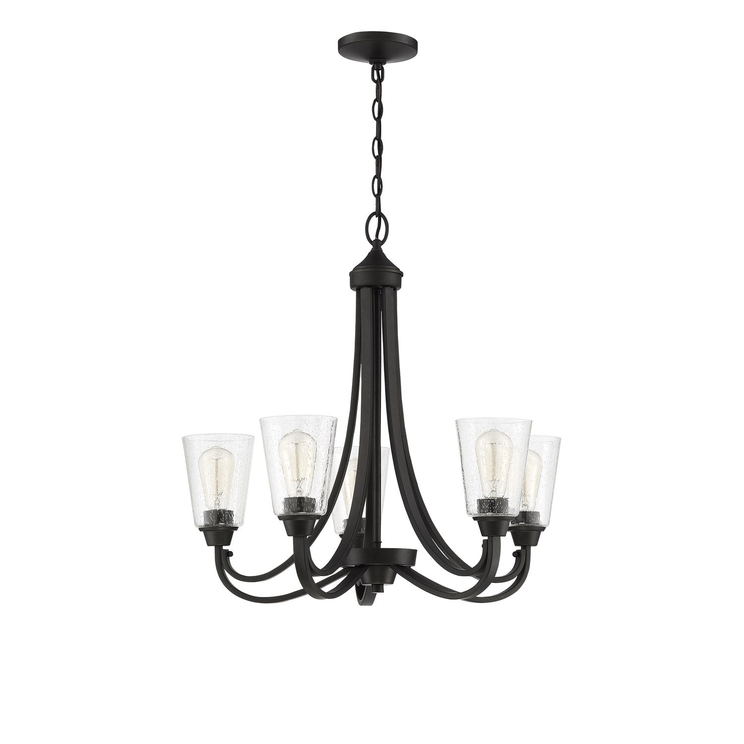 5 Light Chandelier in Espresso (Clear Seeded Glass) by Craftmade