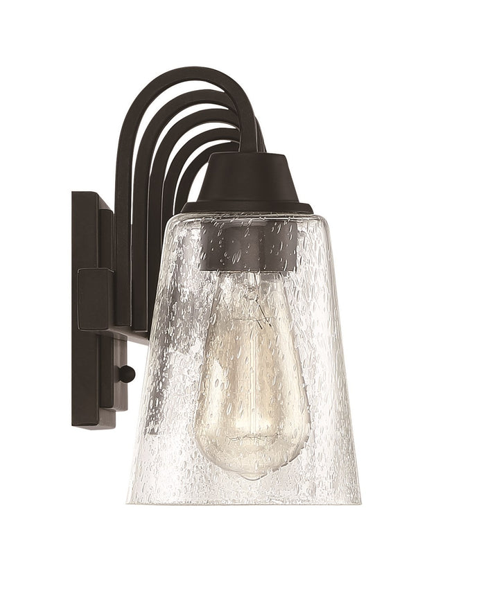 5 Light Vanity in Espresso (Clear Seeded Glass)