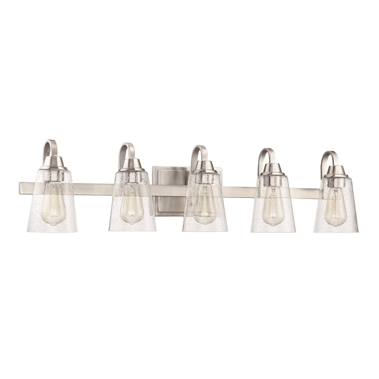 5 Light Vanity in Brushed Polished Nickel (Clear Seeded Glass) by Craftmade