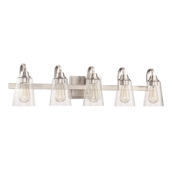 5 Light Vanity in Brushed Polished Nickel (Clear Seeded Glass) by Craftmade