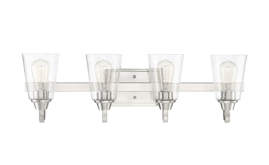 4 Light Vanity in Brushed Polished Nickel (Clear Seeded Glass) by Craftmade
