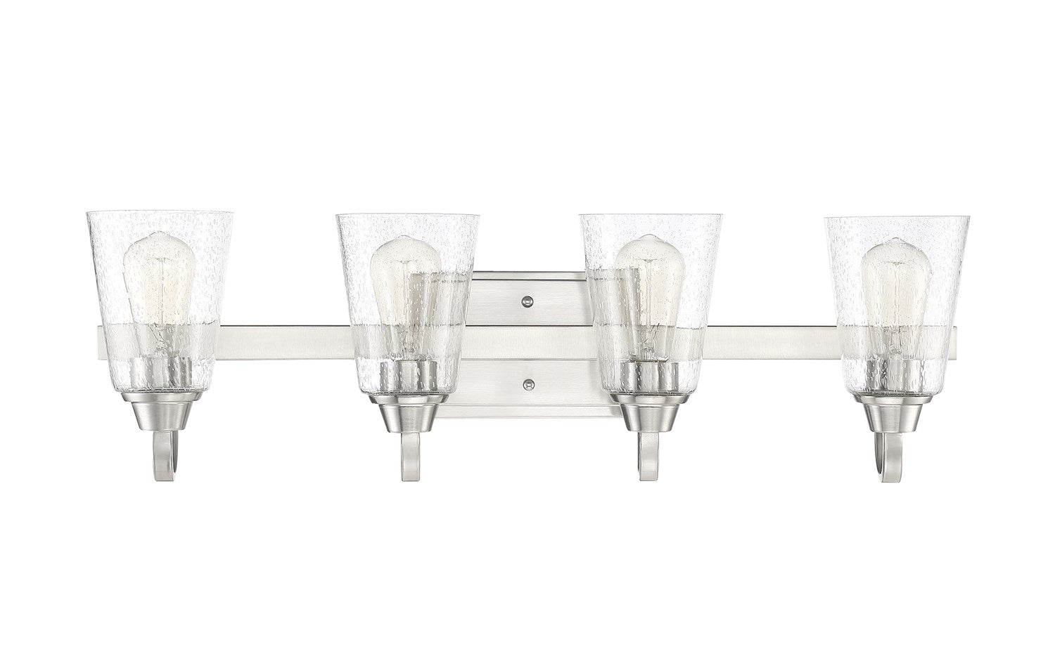 4 Light Vanity in Brushed Polished Nickel (Clear Seeded Glass) by Craftmade