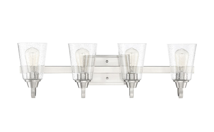 4 Light Vanity in Brushed Polished Nickel (Clear Seeded Glass) by Craftmade