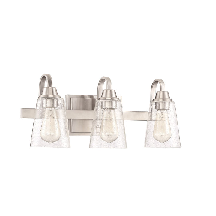 3 Light Vanity in Brushed Polished Nickel (Clear Seeded Glass) by Craftmade