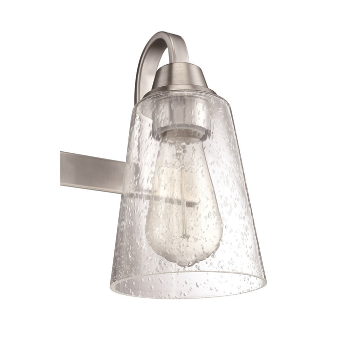 3 Light Vanity in Brushed Polished Nickel (Clear Seeded Glass)