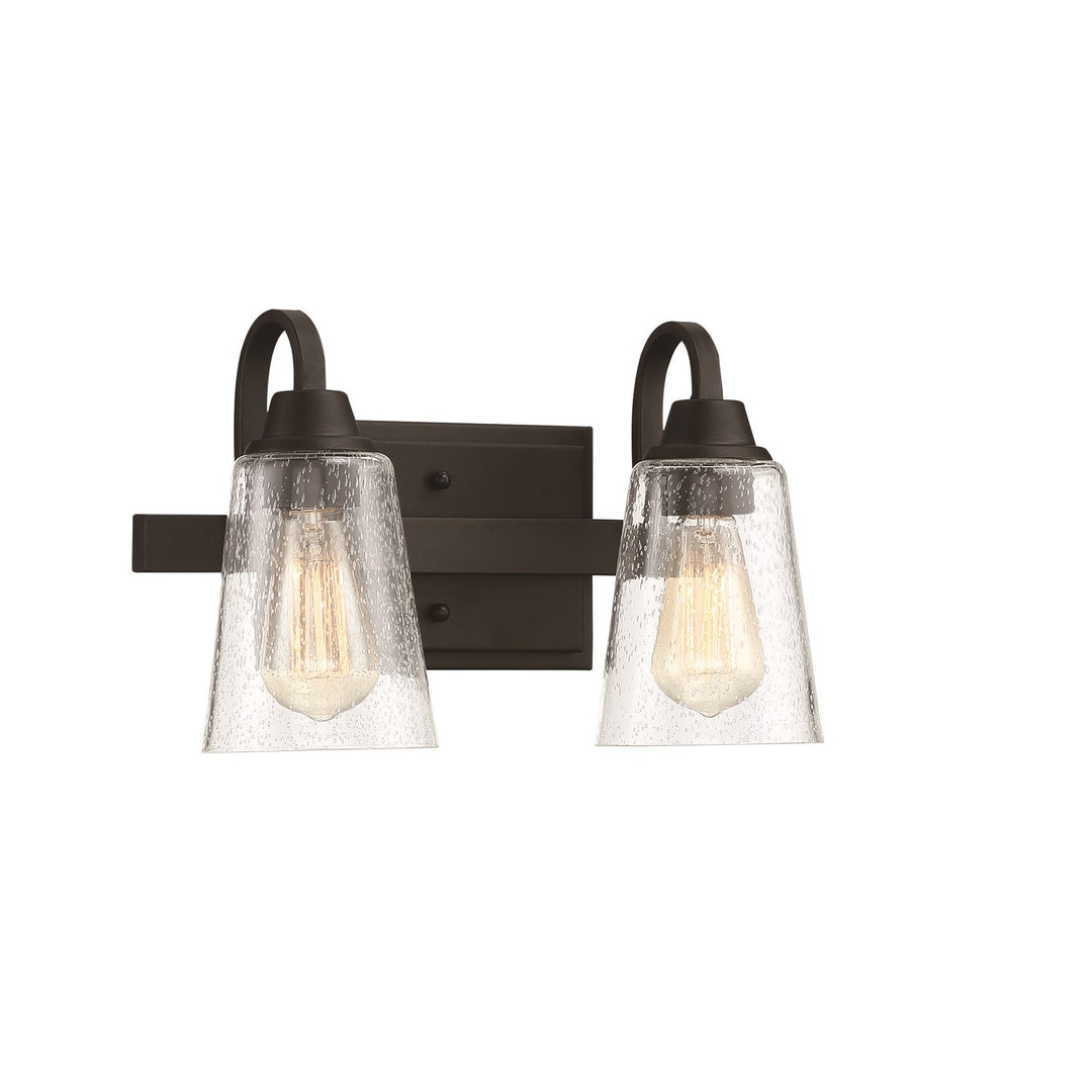 2 Light Vanity in Espresso (Clear Seeded Glass)