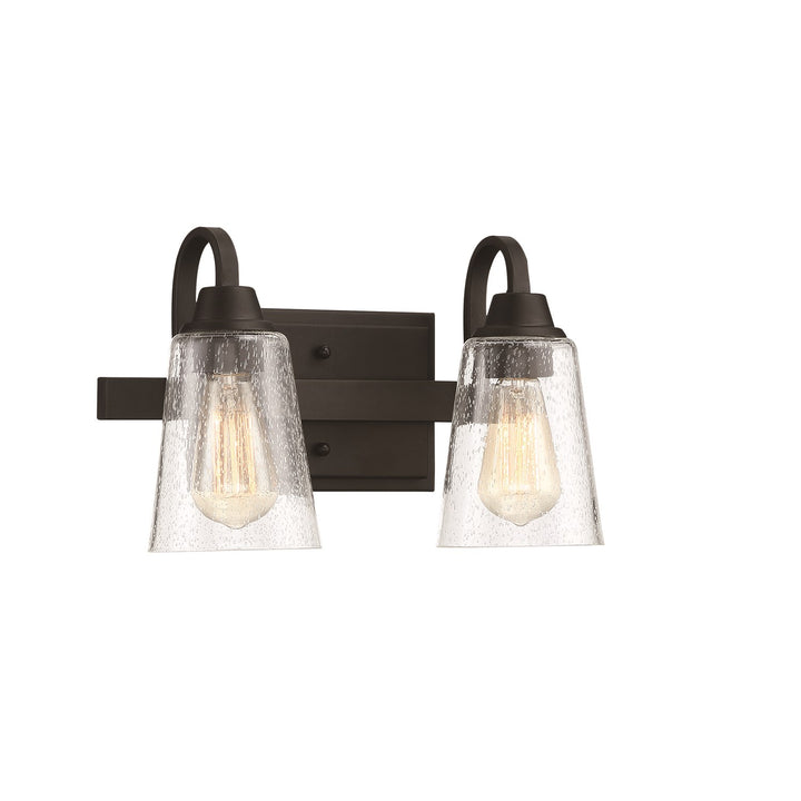 2 Light Vanity in Espresso (Clear Seeded Glass)